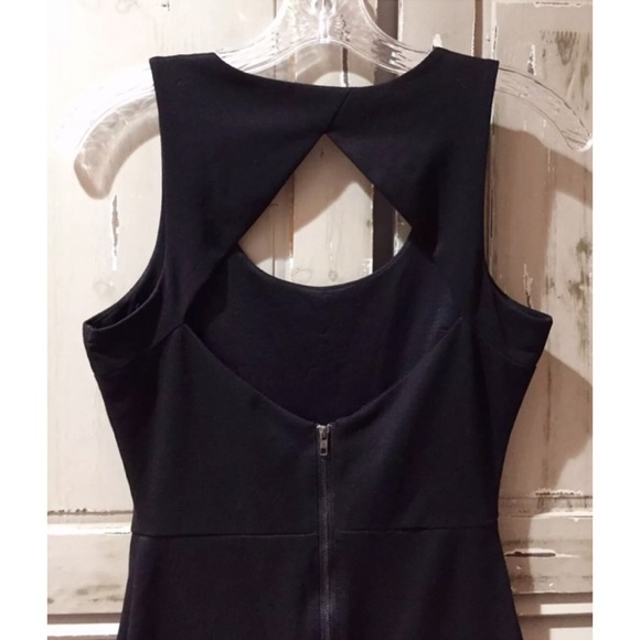 EN CREME Black Sequined Body-Con Dress Exposed Zip Y2K - Picture 4 of 7